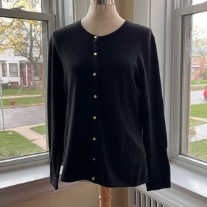 J.McLaughlin black cotton blend cardigan, size Large